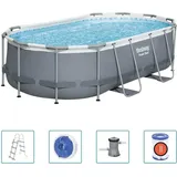 BESTWAY Power Steel Aufstellpool Oval 427x250x100 cm