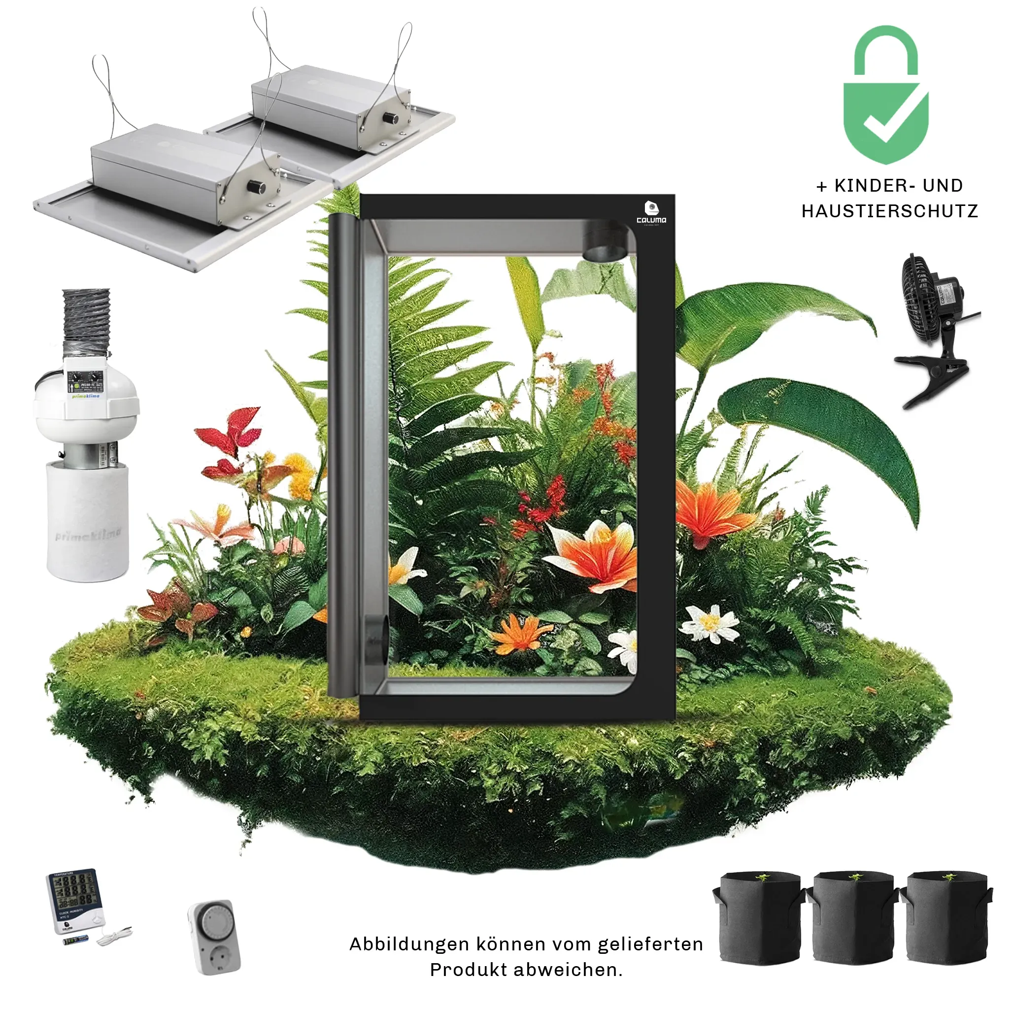 Caluma Growset Ambient (60 x 120 cm, 2 x 75 W Premium-Lüftungsset)