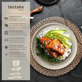 Tectake Una Tafelservice 24-tlg. taupe