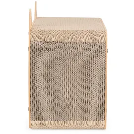 Coil Kratztonne, Katzenhöhle, Katzenkratzbaum, Katzenbett, Katzenliege, Umweltfreundliches Bett, Kratzpappe, MDF, Höhe: 40 cm