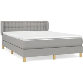 vidaXL Boxspringbett 140 x 200 cm Hellgrau