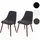 MCW Esszimmerstuhl A75 Textil grau Walnuss-Optik 2er Set