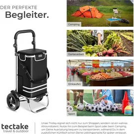 Tectake Einkaufstrolley Schwarz 46 x 38