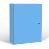 Banjado XXL Medizinschrank Abschliessbar 35x46x15cm Arzneischrank Weiß Aus Metall Mit Motiv Pastellblau