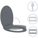 vidaXL Toilettensitz mit Absenkautomatik Grau Oval