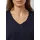 s.Oliver Feinstrickpullover mit V-Ausschnitt und Rollkante am Saum Blau S