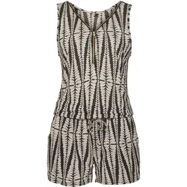 LASCANA Overall mit Reißverschluss am Ausschnitt, Jumpsuit mit Alloverprint schwarz 36