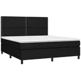 vidaXL Boxspringbett mit Matratze & LED Schwarz 180x200 cm Stoff