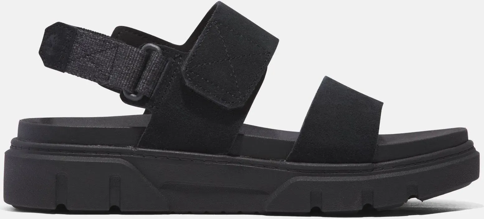 Timberland Womens Greyfield Sandal 2 Strap Sandal blk suede 6 Wide Fit