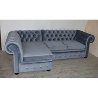 JVmoebel Ecksofa Chesterfield Eckcouch Loungesofa Couch Blau Textil Sofa Blau, Made in Europa blau