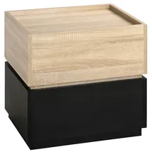 Homcom Nachtschrank mit Schublade 50 x 40 x 47,5 cm Schwarz/Natur