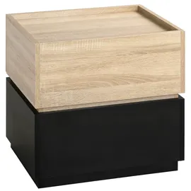 Homcom Nachtschrank mit Schublade 50 x 40 x 47,5 cm Schwarz/Natur