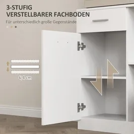 Homcom Küchenbuffet Hochschrank 80 x 35 x 180 cm Weiß