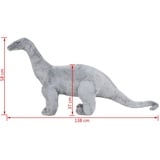 vidaXL Plüschtier Brachiosaurus Stehend Plüsch Grau XXL