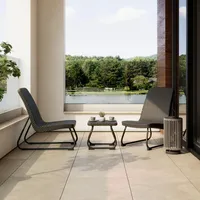 Balkonset Augustina Dunkelgrau Metall/Kunststoff