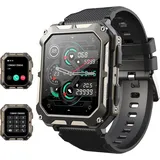 Does Not Apply Blackview Smartwatch Herren, Fitnessuhr Mit Bluetooth Anruf Sprachassistent, 1,8