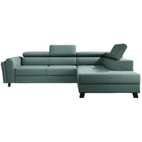 Luxusbetten24 Schlafsofa Designer Sofa Kira, mit Schlaf- und Klappfunktion grün