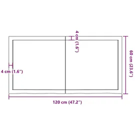 vidaXL Waschtischplatte Dunkelbraun 120x60x(2-6)cm Massivholz
