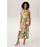Aniston CASUAL Sommerkleid, mit großflächigem, graphischem Blumendruck - NEUE KOLLEKTION, bunt