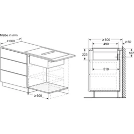 Neff V58NHQGA7 Induktionskochfeld mit Kochfeldabzug Autark (V58NHQ4L0 + Z861SB2)
