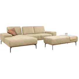 W.Schillig Eckcouch Leder 3-Sitzer Braun