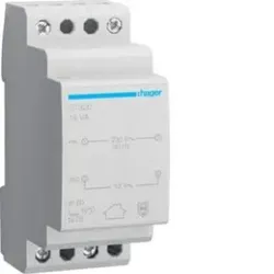 Hager ST320 Sicherheitstrafo 230V/12V 18VA 2PLE.Sicherheitstransformator mit getrennter Primär- und Sekundärwicklung. Schutz gegen Kurzschluss oder