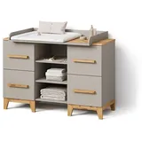 livinity® Wickelkommode Mailo 4 Schubladen Cashmere/Artisan