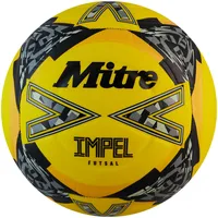 mitre Impel Futsal-Ball | Hallenfußball | Fußball mit geringer Sprungkraft Fußball, Fluoreszierendes Gelb/Schwarz/Circular-Grau, 3