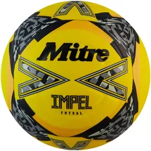 mitre Impel Futsal-Ball | Hallenfußball | Fußball mit geringer Sprungkraft Fußball, Fluoreszierendes Gelb/Schwarz/Circular-Grau, 3