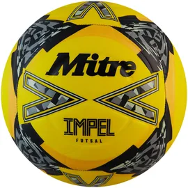 mitre Impel Futsal-Ball | Hallenfußball | Fußball mit geringer Sprungkraft Fußball, Fluoreszierendes Gelb/Schwarz/Circular-Grau, 3
