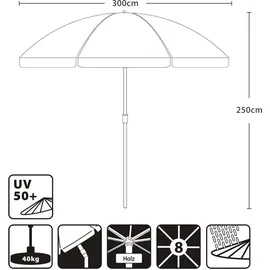 Sekey Sonnenschirm Ø 300 cm Weiß