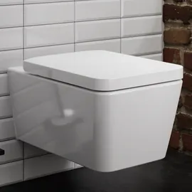 Hansgrohe EluPura Q Wand-WC mit WC-Sitz Weiß spülrandlos