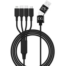 Smrter USB-Ladekabel USB-A Stecker, USB-C® Stecker, USB-C® Stecker, Apple Lightning Stecker, USB-Micro-B Stecker 1.20m Schwarz