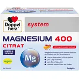 Doppelherz system MAGNESIUM 400 CITRAT – Magnesium als Beitrag für die normale Funktion der Muskeln und des Nervensystems – 60 Portionsbeutel