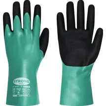 strongHand Chemiehandschuhe CLARINGTON Gr.9 grün/schwarz EN 407/EN 388/EN 374