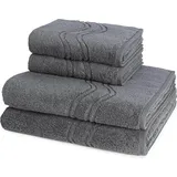 ROSS Cashmere feeling Handtuch-Set (4-teilig) Handtücher 4 ct Grau