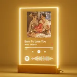 witfox Spotify Glas Personalisiert mit led - Song Cover Glas Bild mit Foto - Spotify Bild personalisiert -Persönliches Geschenk für Frauen Freundin Paare Weihnachten Geburtstag Valentinstag