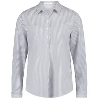 Betty & Co Langarm-Bluse mit Streifen in Weiß/Dunkelblau |