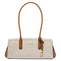 Michael Kors Laila Small Schultertasche Kunstleder Brown/White