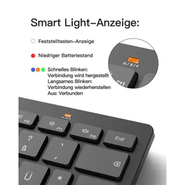 Inateck Bluetooth-Tastatur für iPad Pro/Air/Mini/10.9/10.2/9.7 Grau