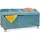 Relaxdays Truhenbank Samt Türkis 76 x 34 x 38 cm