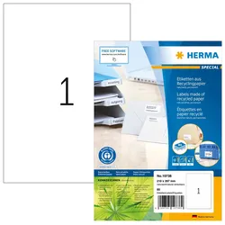 HERMA 10738, Weiß, Selbstklebendes Druckeretikett, Gestanztes Etikett, Papier, L