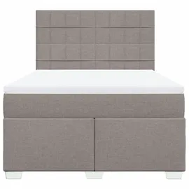 vidaXL Boxspringbett mit Matratze Taupe 140x200 cm Stoff