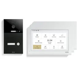 GVS - 1-Familienhaus IP Video Türsprechanlage AVS5403U - Mit 3x10 Zoll Monitor, App, HD-Kamera & Türöffner Funktion