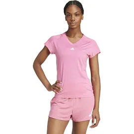 Adidas AEROREADY Train Essentials Minimal Branding V-Neck T-Shirt rosa|WEISS M