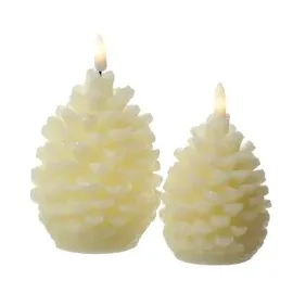 MARELIDA LED Kerze Tannenzapfen 13 cm creme