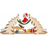 Großhandel Dregeno Teelichtbogen Weihnachtsmann mit Elch 32 x 14 x 7 cm