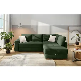 luma-home Eckcouch Cord 2-Sitzer Grün