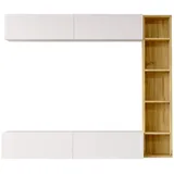 Mobili Rebecca Wohnwand, Weiß, Braun, Holzwerkstoff, 169.1x143.6x25.8 cm, Wohnzimmer, Wohnwände, Wohnwand-Sets