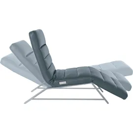 W.Schillig Relaxliege daily dreams Leder/Polyester 75 x 91 x 170 cm Blau mit Kissen